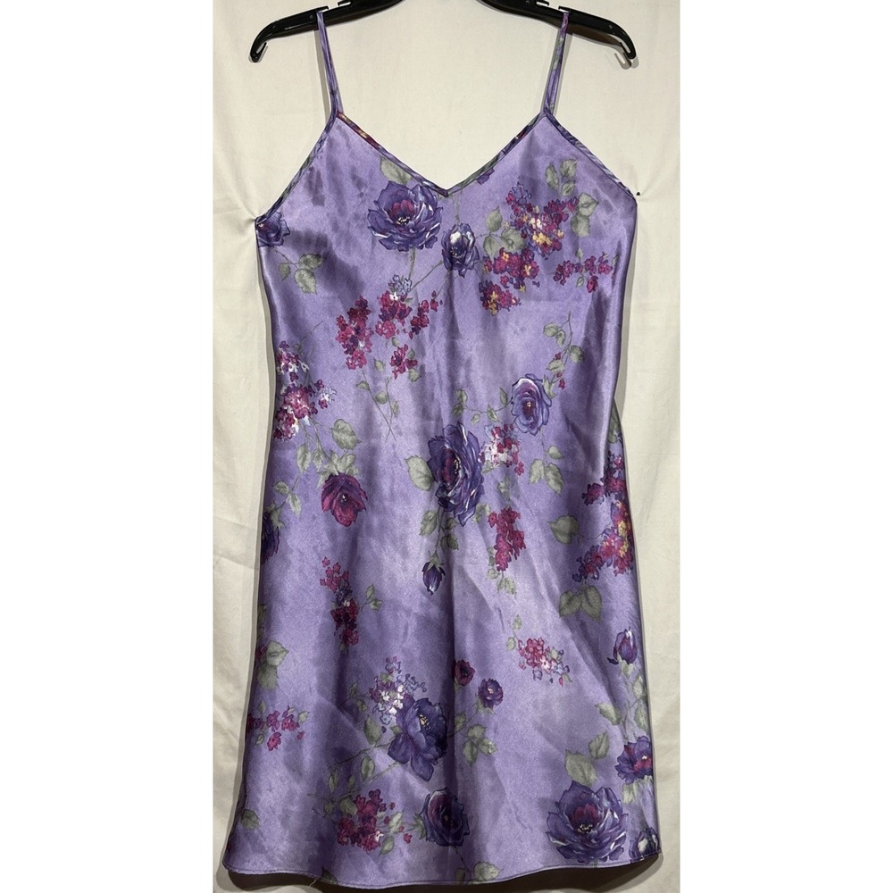 Lavender Floral Nightgown Slip Dress Womens Size M Gillian & O'Malley